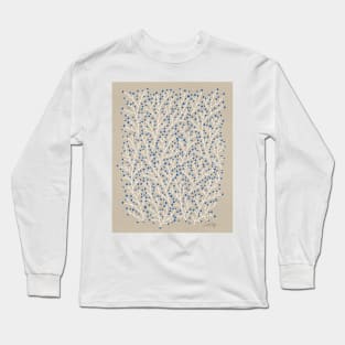 Berry Branches - Blue Tan Long Sleeve T-Shirt